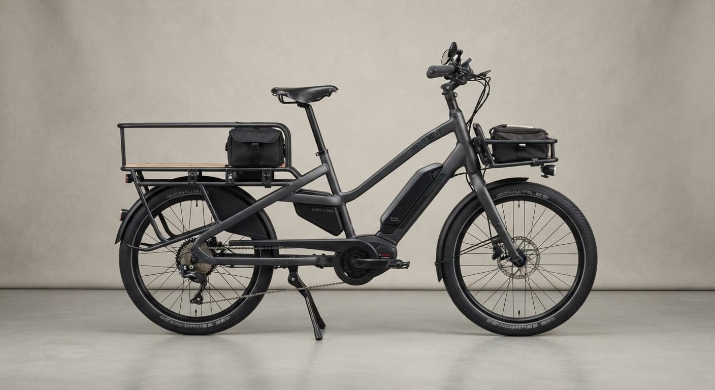 Kade Haul in Graphite with front and rear racks, side view